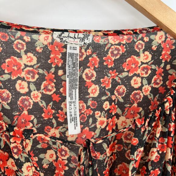 Intimately Free People Floral Long Sleeve Bodysuit Size Small - Picture 3 of 5